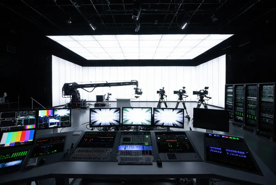 Ultra-modern cinematic master control room